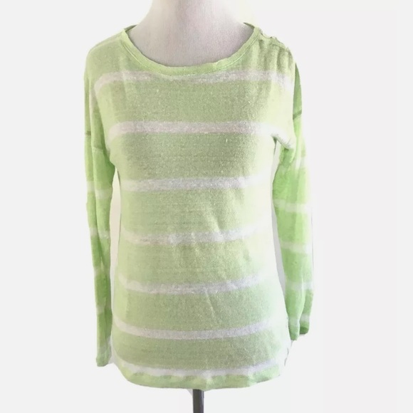 Lauren Ralph | Womens Size L Crewneck Pullover Sweater Striped 100% Linen - Picture 2 of 10
